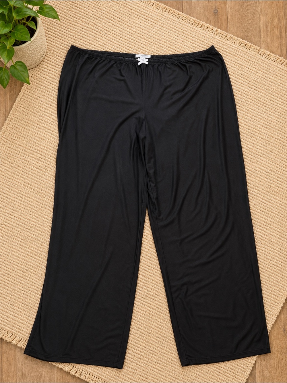 Intimo Black Wide Leg Pajama Lounge Pants XXL | Soft Stretch Sleepwear